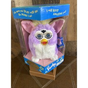 Furby Tiger Electric Special Limited Edition Pastel Purple Yellow Blue Eyes Vtg